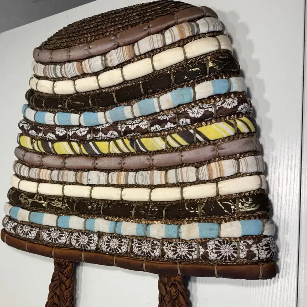 Vintage 1970s Handmade Island Woven Resort Bag‎ Oversized Boho Textile Tote